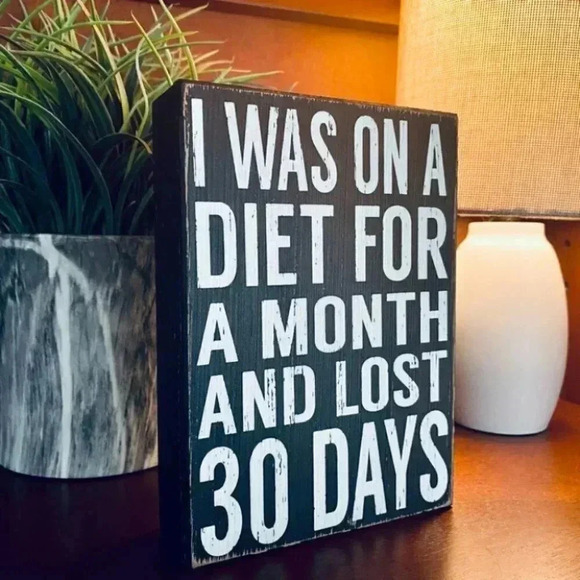 NEW - 30 DAY DIET - Black Wooden Home Decor Sign - Picture 5 of 5
